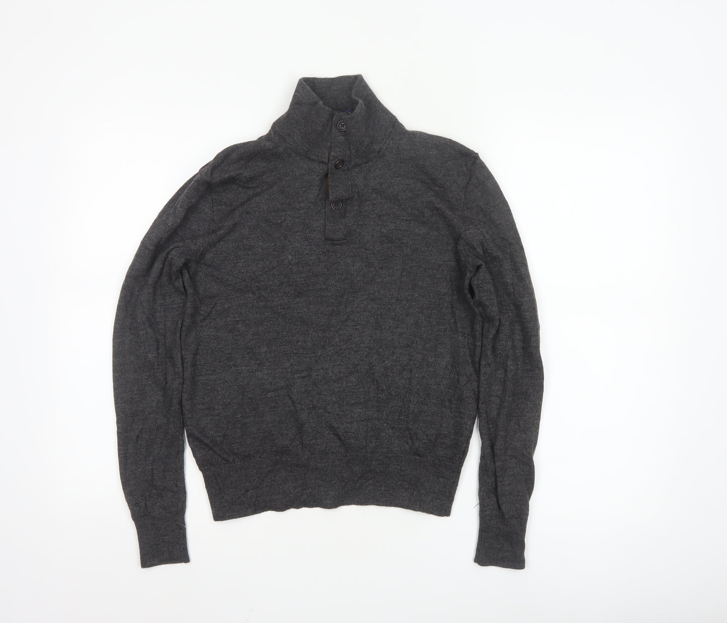Polo Ralph Lauren Women’s Grey Merino Wool Henley Jumper Size S