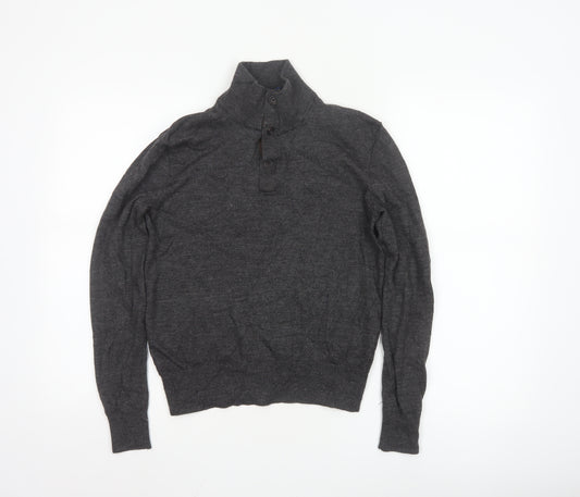 Polo Ralph Lauren Women’s Grey Merino Wool Henley Jumper Size S