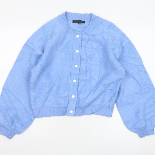 French Connection Women's Blue Knit Cardigan Medium