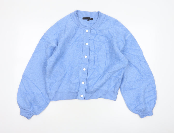 French Connection Women's Blue Knit Cardigan Medium
