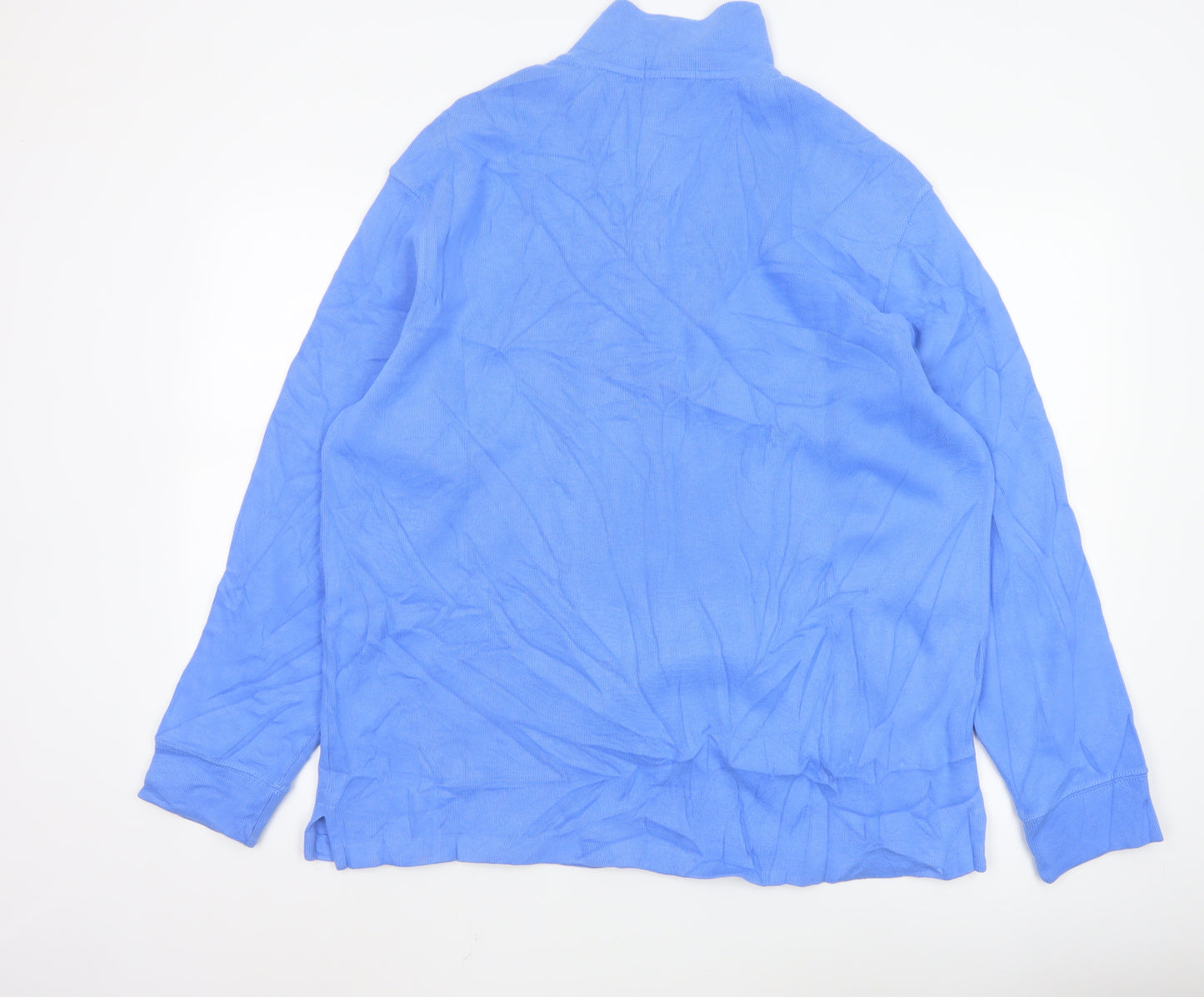Ralph Lauren Men’s Blue 1/4 Zip Cotton Jumper XL