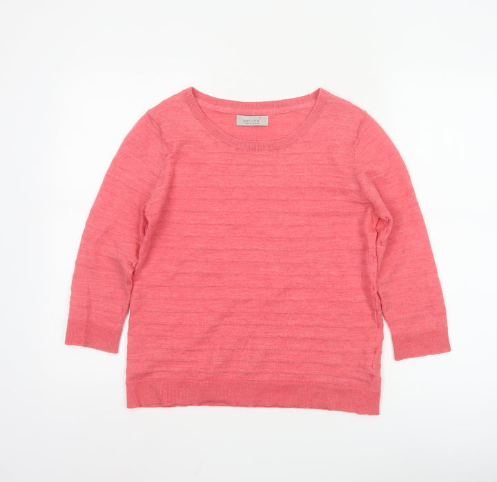 Marks and Spencer Women Pink 100% Merino Wool Crew Neck Jumper Size 12