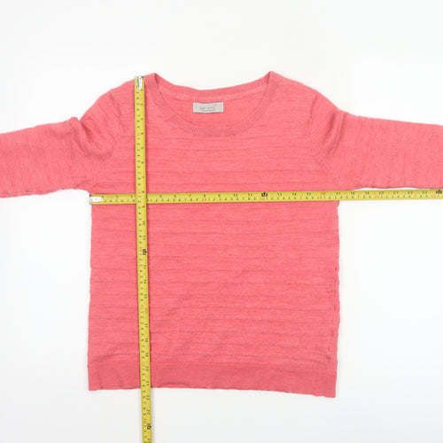 Marks and Spencer Women Pink 100% Merino Wool Crew Neck Jumper Size 12
