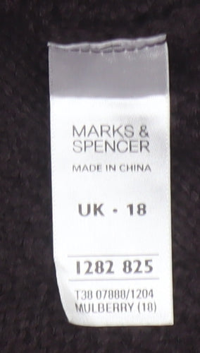 Marks and Spencer Women’s Black Size 18 Short Sleeve Cable Knit Jumper Dress