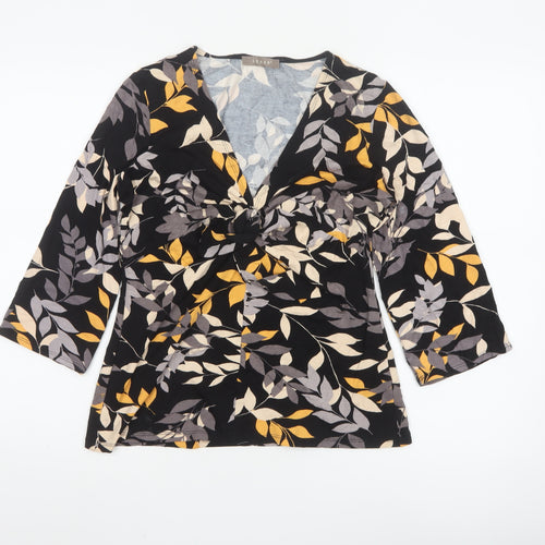 KENAR Women's Multicoloured Floral V-Neck Wrap Blouse Size 12