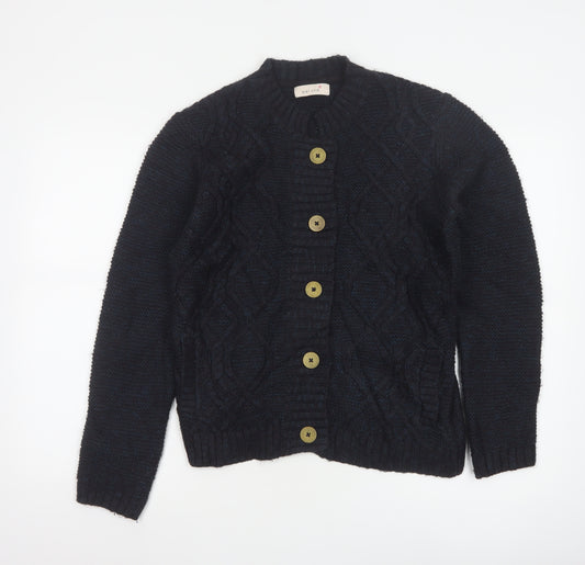 Marks and Spencer Women’s Navy Blue Cable-Knit Button Cardigan Size 12