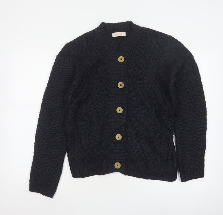 Marks and Spencer Women’s Navy Blue Cable-Knit Button Cardigan Size 12