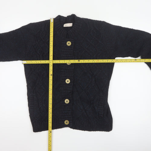 Marks and Spencer Women’s Navy Blue Cable-Knit Button Cardigan Size 12