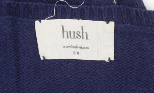 Hush Women Blue Knit Short Sleeve Bodycon Dress S