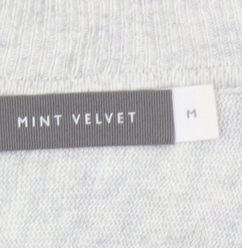 Mint Velvet Women's Grey V-Neck Long Sleeve Pullover Jumper Size M