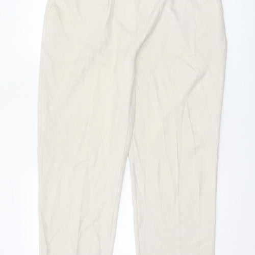 Marks and Spencer Women Beige Size 16 Pleated Trousers