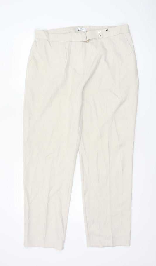 Marks and Spencer Women Beige Size 16 Pleated Trousers