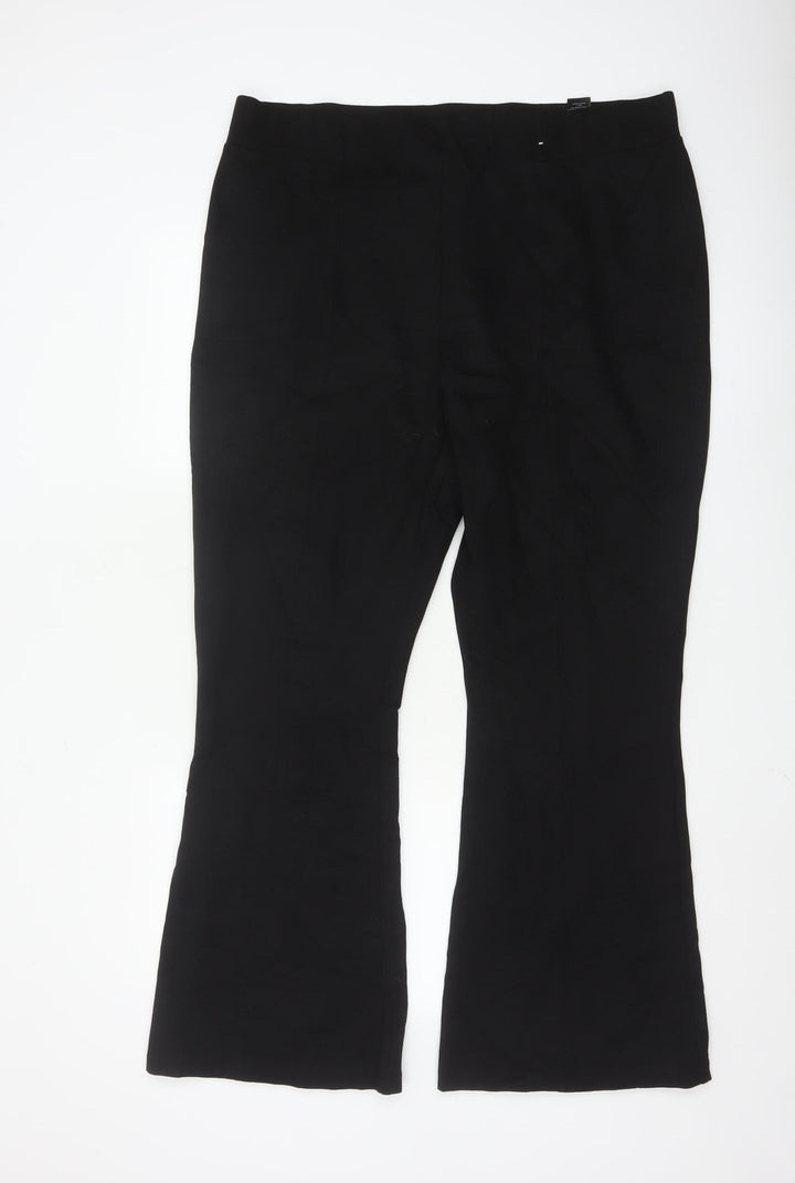 Marks and Spencer Women Black Flared Trousers Size 20