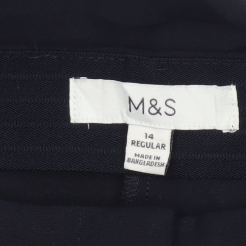 Marks and Spencer Women’s Black Trousers Size 14 Regular Polyester Blend