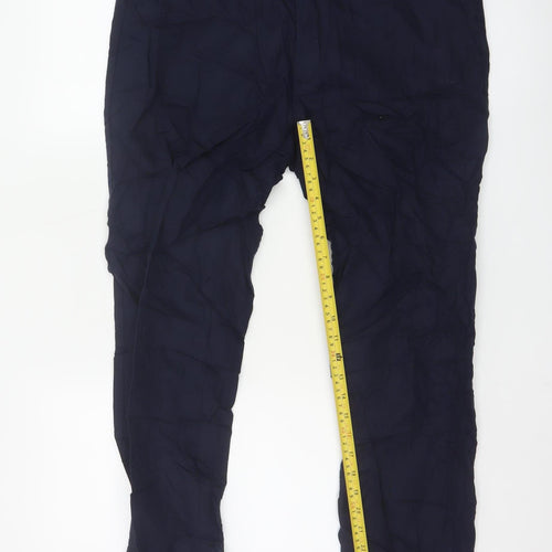 Marks and Spencer Men's Blue Regular Fit Chino Trousers 36x29