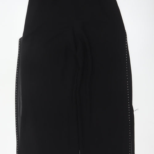 Roman Originals Women Black Size 12 Wide-Leg Studded Trousers