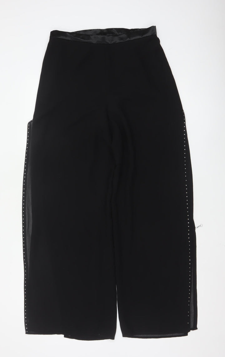 Roman Originals Women Black Size 12 Wide-Leg Studded Trousers