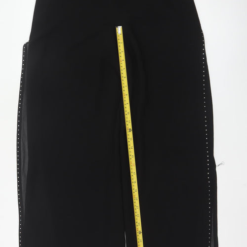 Roman Originals Women Black Size 12 Wide-Leg Studded Trousers