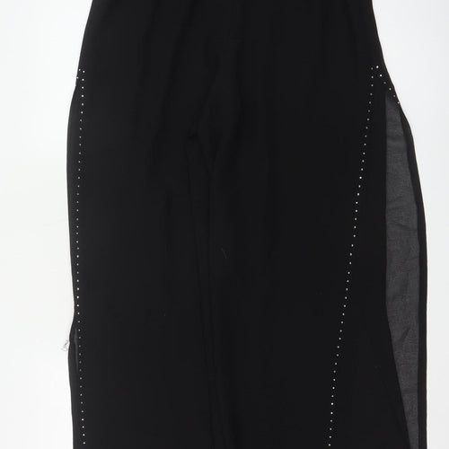 Roman Originals Women Black Size 12 Wide-Leg Studded Trousers
