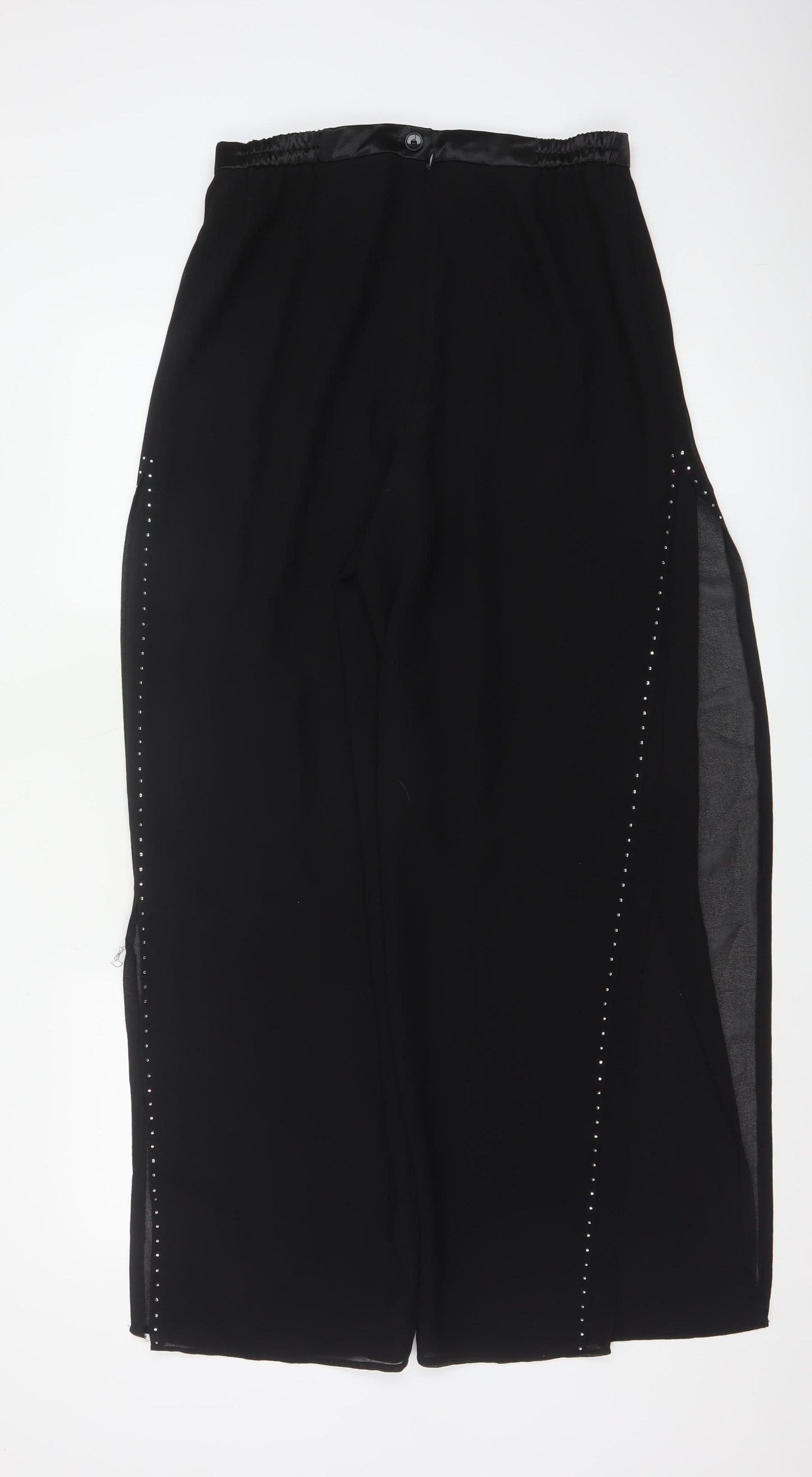 Roman Originals Women Black Size 12 Wide-Leg Studded Trousers