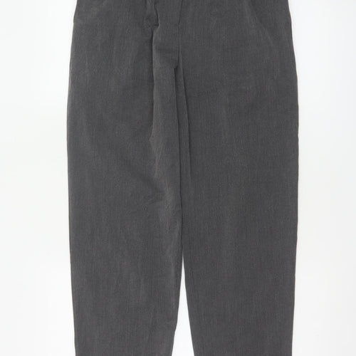 VNOOK Women Grey Chino Trousers L High Rise Pleated Tapered
