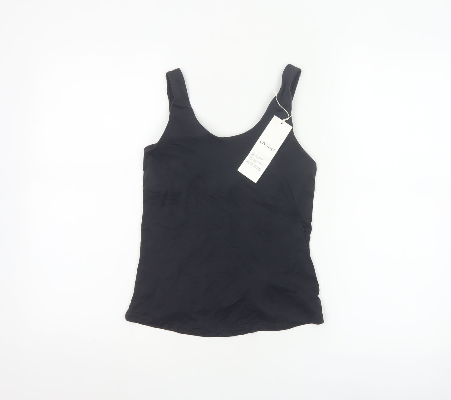 OYSHO Women’s Black Stretch Tank Top Size S Basic Jersey