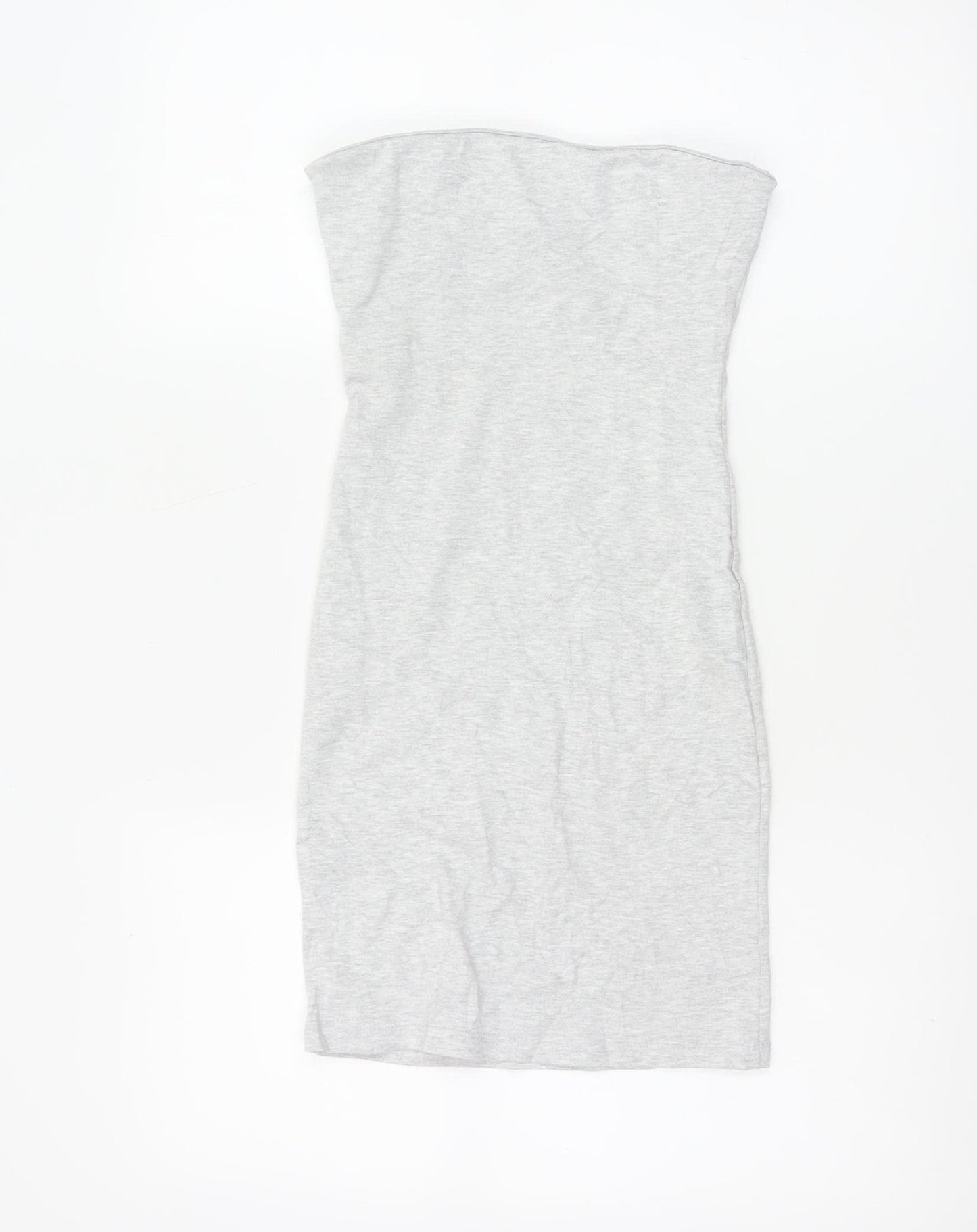 Bershka Women’s Grey Strapless Bodycon Knee Length Dress Size S