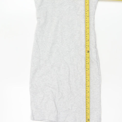 Bershka Women’s Grey Strapless Bodycon Knee Length Dress Size S