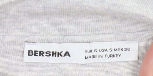 Bershka Women’s Grey Strapless Bodycon Knee Length Dress Size S