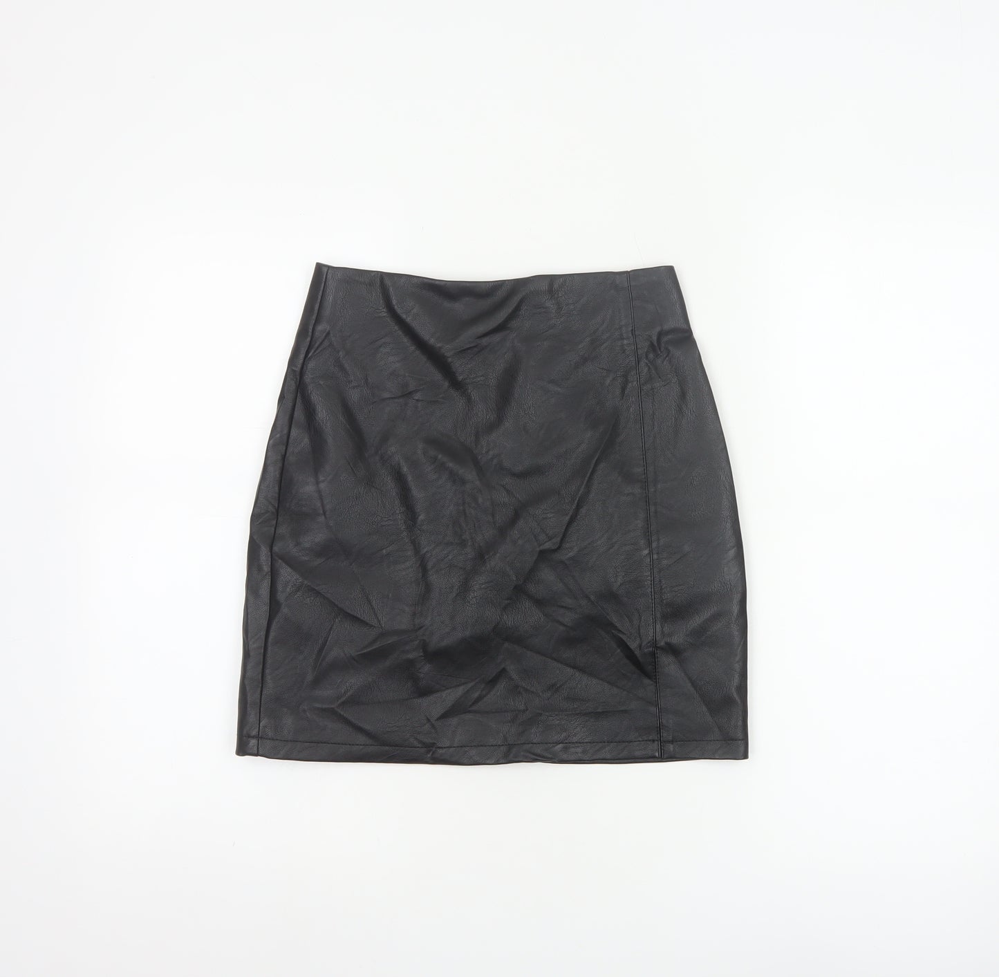 Topshop Women’s Black Faux Leather Pencil Skirt Size 4