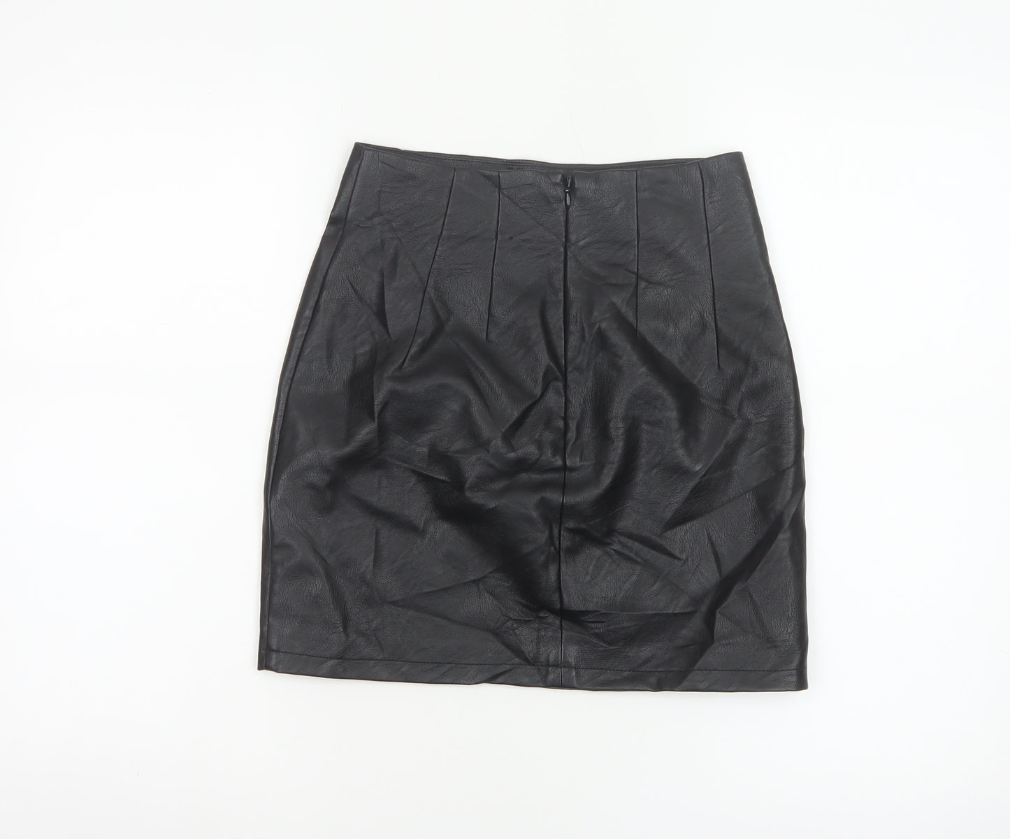 Topshop Women’s Black Faux Leather Pencil Skirt Size 4