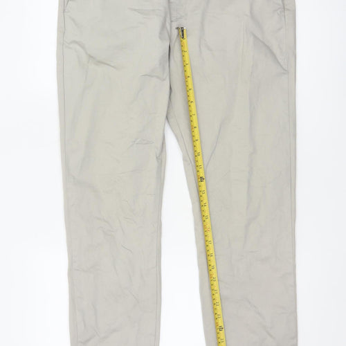 ARNE Men's Beige 34L Slim Fit Chino Trousers with Buckle Detail