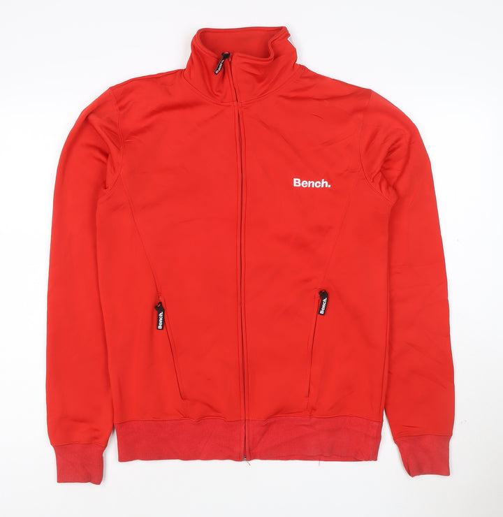 Bench Women Red Full Zip Hoodie Small Polyester Casual Jacket