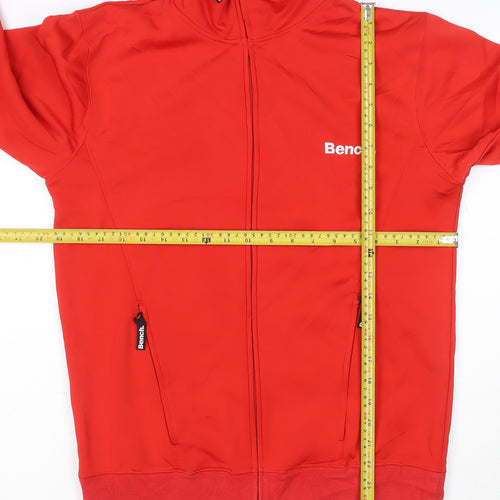 Bench Women Red Full Zip Hoodie Small Polyester Casual Jacket