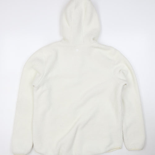 Mountain Warehouse Women’s White Fleece Hoodie UK 14 Recycled Fabric