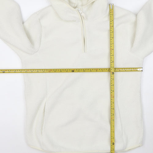 Mountain Warehouse Women’s White Fleece Hoodie UK 14 Recycled Fabric