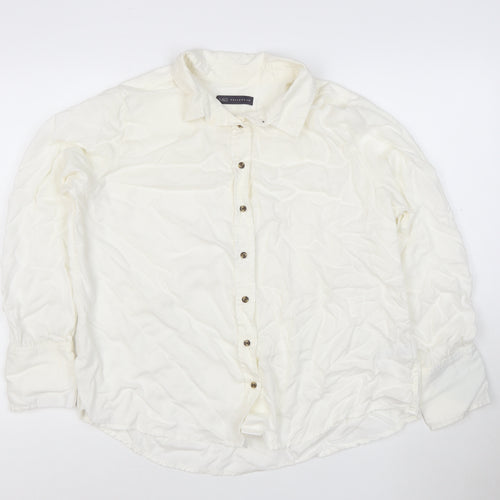 Marks and Spencer Ivory Women's Size 18 Button-Up Long Sleeve Shirt