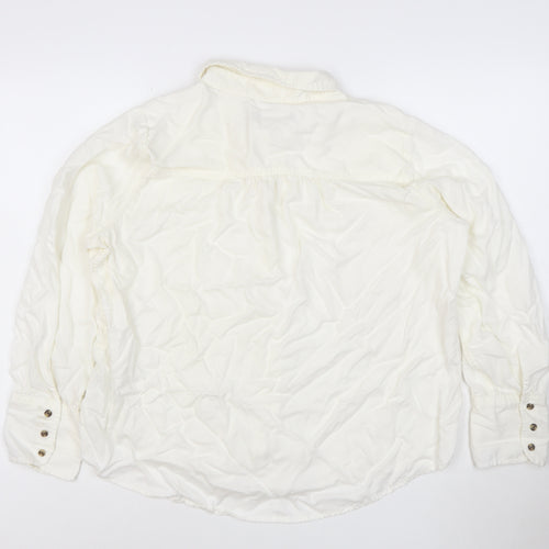 Marks and Spencer Ivory Women's Size 18 Button-Up Long Sleeve Shirt