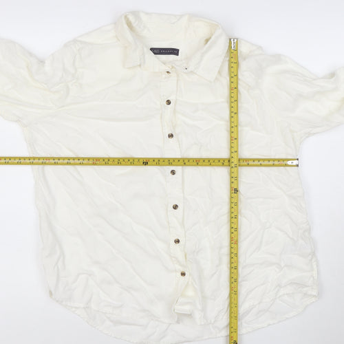 Marks and Spencer Ivory Women's Size 18 Button-Up Long Sleeve Shirt