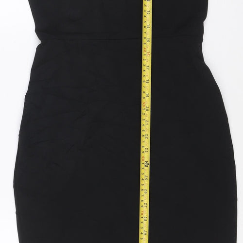 River Island Women Black Size 8 Bodycon Halter Cocktail Dress