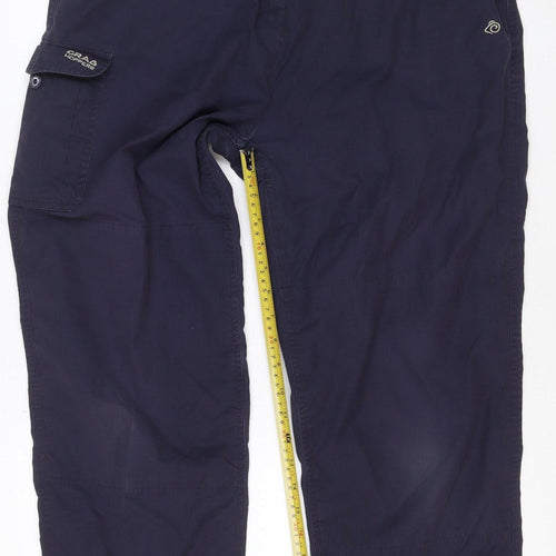 Craghoppers Womens Blue Cargo Trousers Size 14 Outdoor Travel Pants