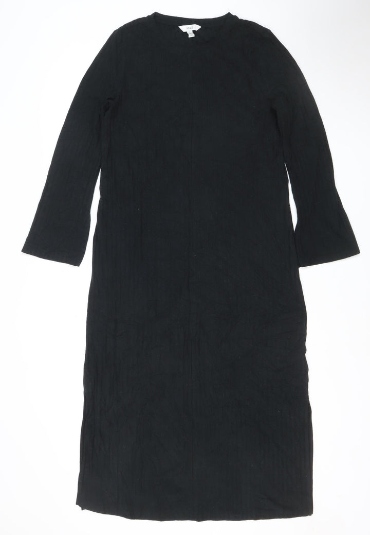 Marks and Spencer Womens Black Size 14 Shift Long Sleeve Dress
