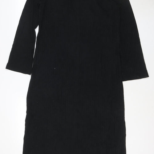Marks and Spencer Womens Black Size 14 Shift Long Sleeve Dress