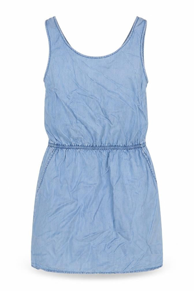 Oasis Women’s Blue Rayon Sleeveless Ruched Slip Dress UK 8
