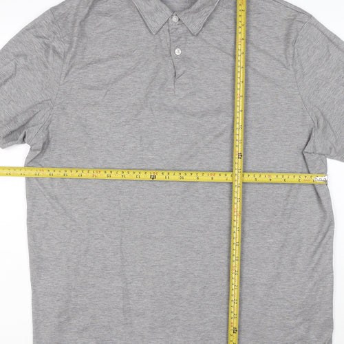 Charles Tyrwhitt Men's Grey Cotton Striped Polo Shirt Size L