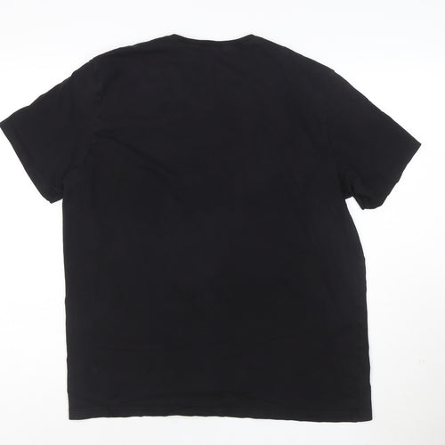 BOSS Men's Black V-Neck Cotton T-Shirt Size L