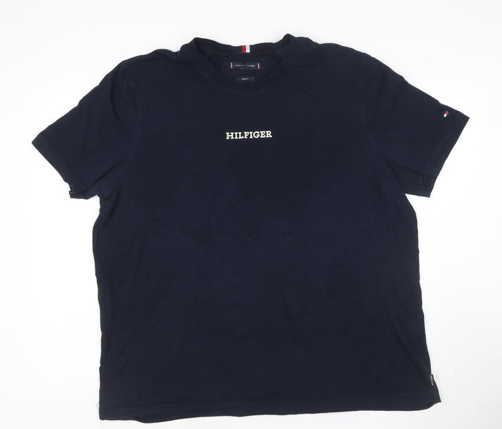 Tommy Hilfiger Men's Blue 3XL Regular Fit Cotton Crew Neck T-Shirt