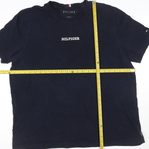 Tommy Hilfiger Men's Blue 3XL Regular Fit Cotton Crew Neck T-Shirt