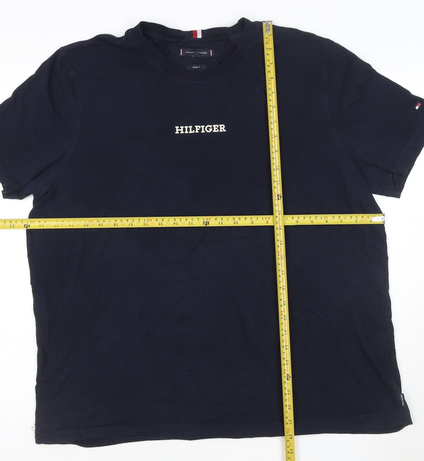 Tommy Hilfiger Men's Blue 3XL Regular Fit Cotton Crew Neck T-Shirt