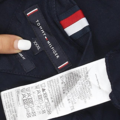 Tommy Hilfiger Men's Blue 3XL Regular Fit Cotton Crew Neck T-Shirt